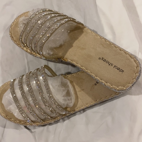 IDEAL SHOES FROM SAINT TROPEZ WITH PLASTIC FRONT AND STRIPS OF RHINESTONES - Picture 7 of 15